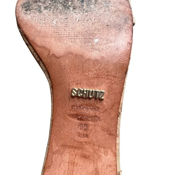 SCHUTZ - Bebethy Cork Ankle Strap Block Heel Sandals Sz 9 - Picture 6 of 10